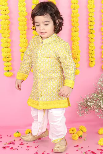 Sherwani Style Kurta With Dhoti