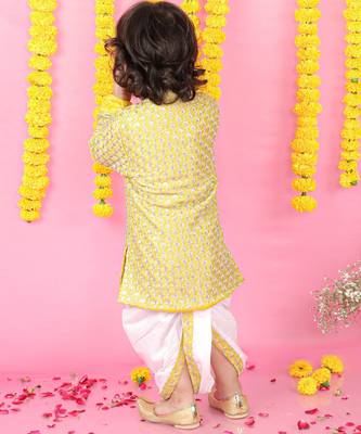 Sherwani Style Kurta With Dhoti 4