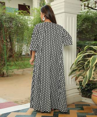 Jet Black  Polka Jacket With Front Tie Up Top And Pant Set 4