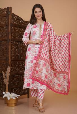 WOMEN RAYON FLARED LONG ANARKALI KURTA WITH PAINT AND DUPATTA 1