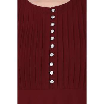 Fashionable Umbrella abaya with embroidery work - Maroon 7