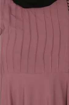 Umbrella abaya with potli buttons neck design- Puce pink