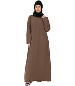 Printed Shrug with inner abaya combo -Beige