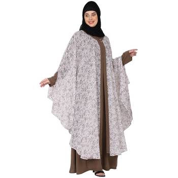Printed Shrug with inner abaya combo -Beige 4
