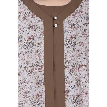 Printed Shrug with inner abaya combo -Beige 8