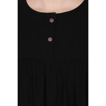 Casual cuff sleeves pleated abaya- Black 7
