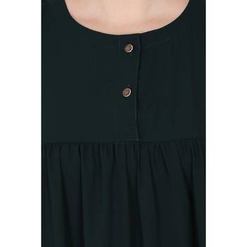Casual cuff sleeves pleated abaya- Bottle green 7