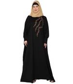 Embroidery Kaftan with pleated sleeves- Black