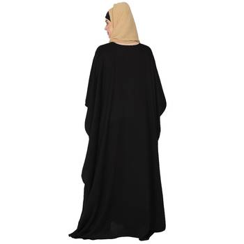 Embroidery Kaftan with pleated sleeves- Black 7