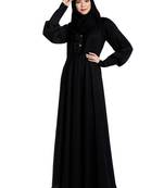 Umbrella abaya in shiny nida fabric- Black