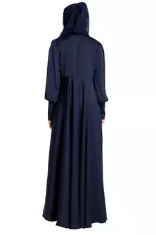 Blue Crepe Plain Abaya for Women 