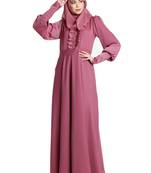 Umbrella abaya in shiny nida fabric- Pink