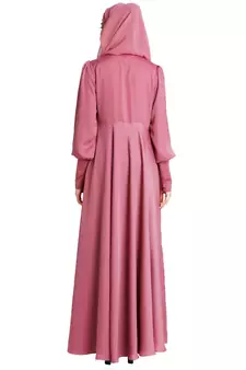 Umbrella abaya in shiny nida fabric- Pink