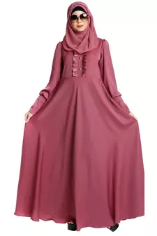 Umbrella abaya in shiny nida fabric- Pink