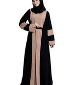 Dual colored Dubai style abaya- Black-Khaki