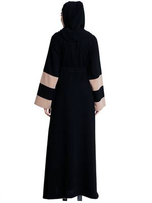 Dual colored Dubai style abaya- Black-Khaki 6