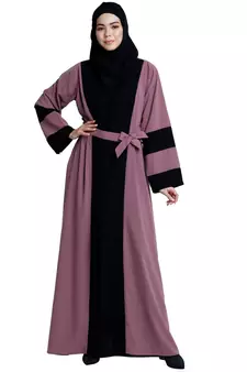 Dual colored Dubai style abaya- Pink-Black