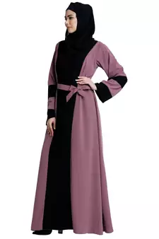 Dual colored Dubai style abaya- Pink-Black