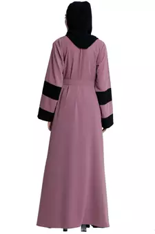 Dual colored Dubai style abaya- Pink-Black