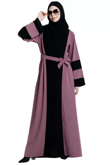 Dual colored Dubai style abaya- Pink-Black