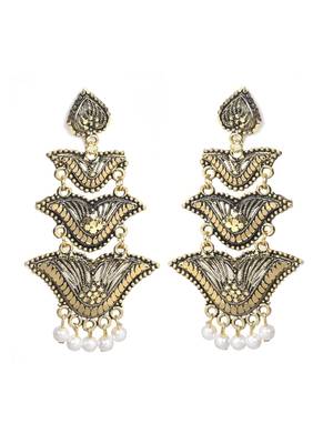 BLACK & GOLDEN-toned Heart shaped Chandbalis 2