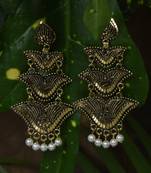BLACK & GOLDEN-toned Heart shaped Chandbalis