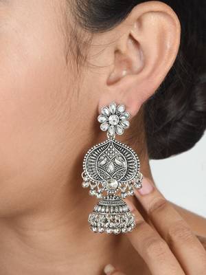 Silver Teardrop Shaped chandbalis 4