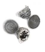 Silver-toned Dome Shaped Jhumkas