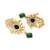 Gold-Plated Drop Earrings with Faux Emerald,