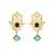 Gold-Plated Drop Earrings with Faux Emerald,