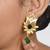 Gold-Plated Drop Earrings with Faux Emerald,