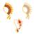 Traditional Maharashtrian Nath Nose Ring Pack of 3 for Women and Girls