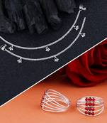 Toe Ring Silver Plated Ghungroo Payal Anklet for Women And Girl.
