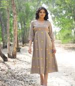 Floral Embroidered Motif Straight Maxi Dress