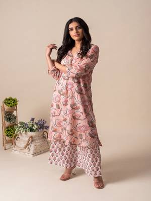 cotton pink Kurta Sets 1
