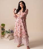 cotton pink Kurta Sets