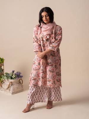 cotton pink Kurta Sets 5