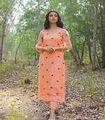 Sustainable Rayon Peach Kurta Sets