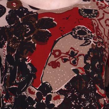 Popwings Black  Coffee Brown Floral Print Smocked Blouson Crop Top 5