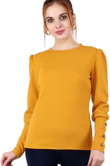 Popwings Women Mustard Yellow Top
