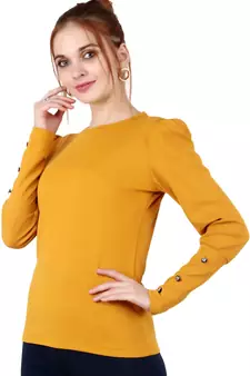 Popwings Women Mustard Yellow Top