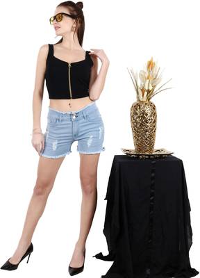 Popwings Women Black Sweetheart Neck Zip Bralette Crop Top 5