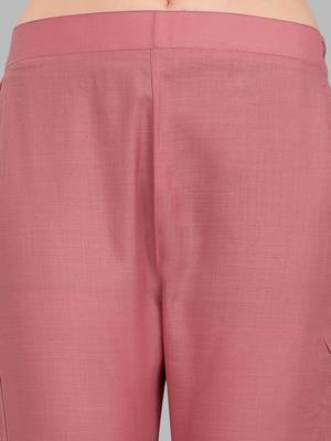 Light-pink embroidered cotton Kurta Pant With Dupatta 4