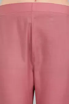 Light-pink embroidered cotton Kurta Pant With Dupatta