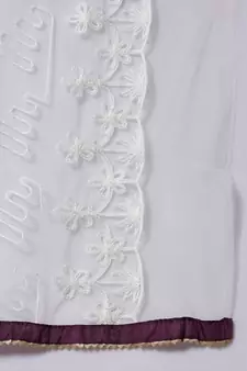 Purple embroidered cotton silk Kurta Pant With Dupatta