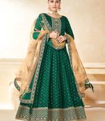 Green embroidered taffeta salwar