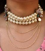 Pearl And Kundan Multi Chain Necklace