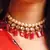 Semi precious Red stone and kundan necklace Set