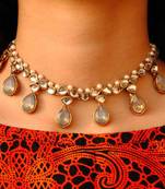 Grey Crystal Kundan Necklace Set