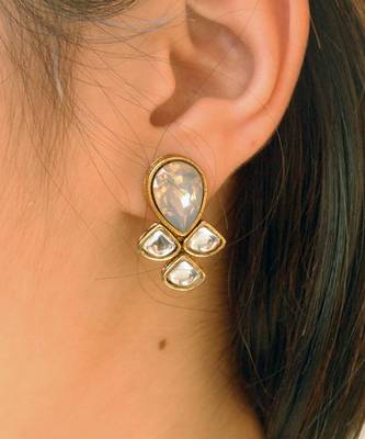 Grey Crystal Kundan Necklace Set 2